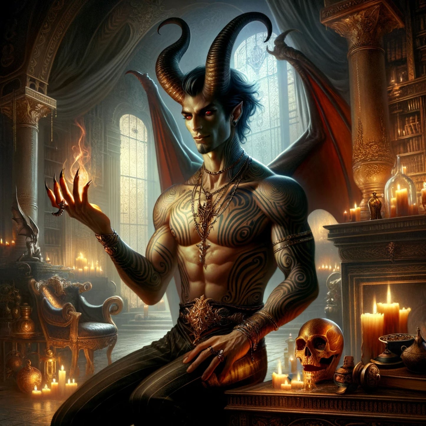 Demon Asmodeus - Ars Goetia Art for Offerings and Altars